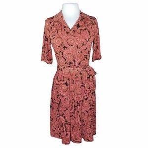 Talbots Pink Paisley Midi Dress